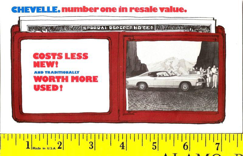 1972 chevelle "number one in resale value" factory sales pamphlet original