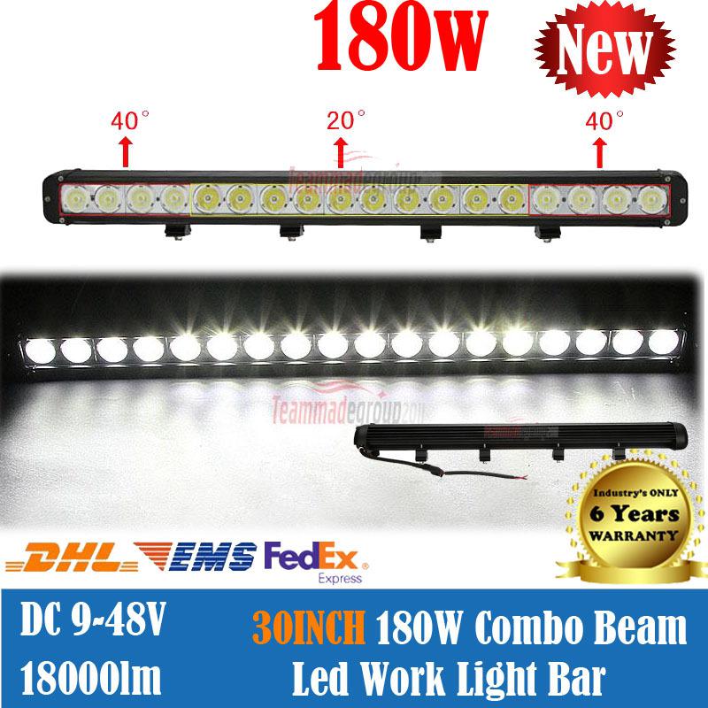 30inch 180w cree led spot flood combo 4wd pickup work light bar wd-240w/288w