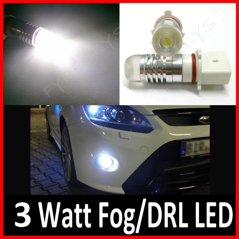 P13w white 3 watt led drl fog light headlight bulbs #k7