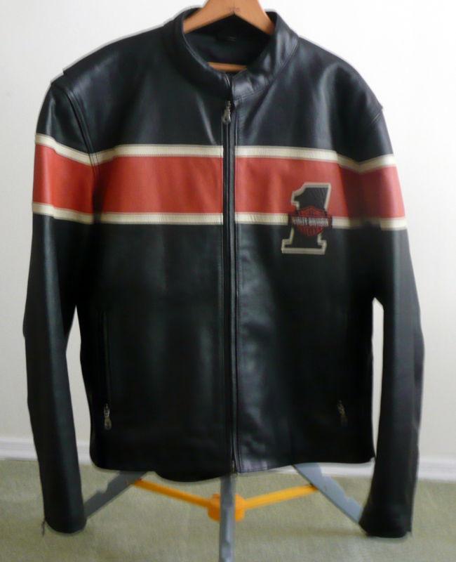 Harley- davidson # 1 black leather xl jacket in very nice used condition