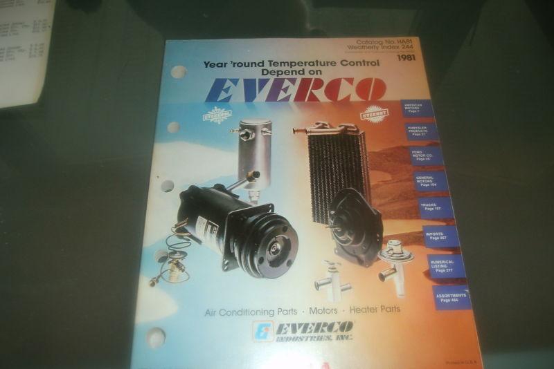 1981 everco heater air conditioning parts master parts catalokg w applications
