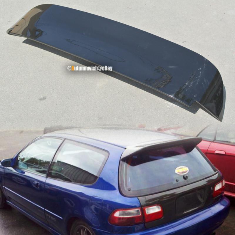 92-95 honda civic hatchback duckbill spoon paint glossy black rear spoiler wing 