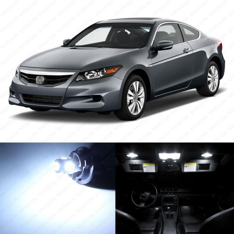 8 x white led lights interior package for honda accord 2003-2012 coupe sedan