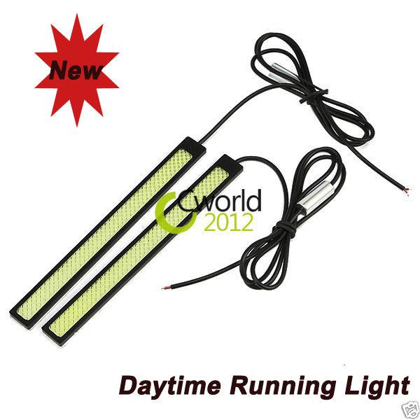 2pcs cob drl driving daytime running lamp pure white light super bright lamp new