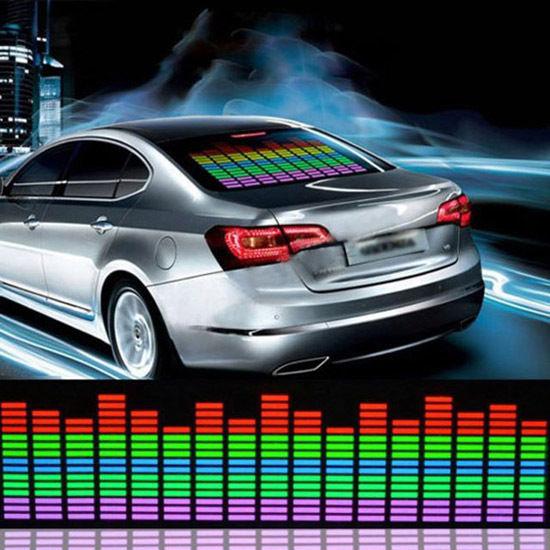 90x10cm car sticker music rhythm led flash light sound activated equalizer h