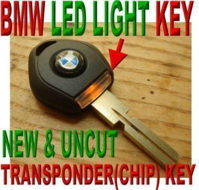 Brand new & uncut bmw "led light" immobilizer transponder "new virgin chip" key