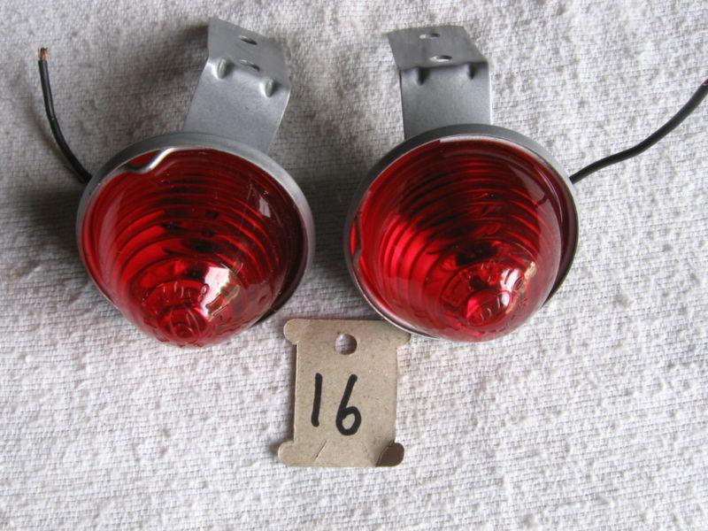 2 red plastic lens cone shape clearance lights