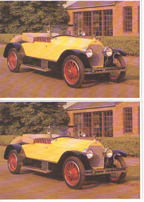 1923 stutz bearcat automobile postcard - lot of 2 - must see !! - free shipping!