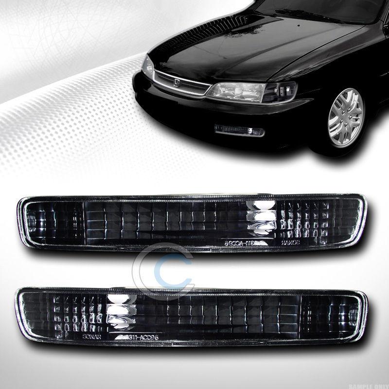 Crystal black lens front signal parking bumper lights lamps 96-97 honda accord