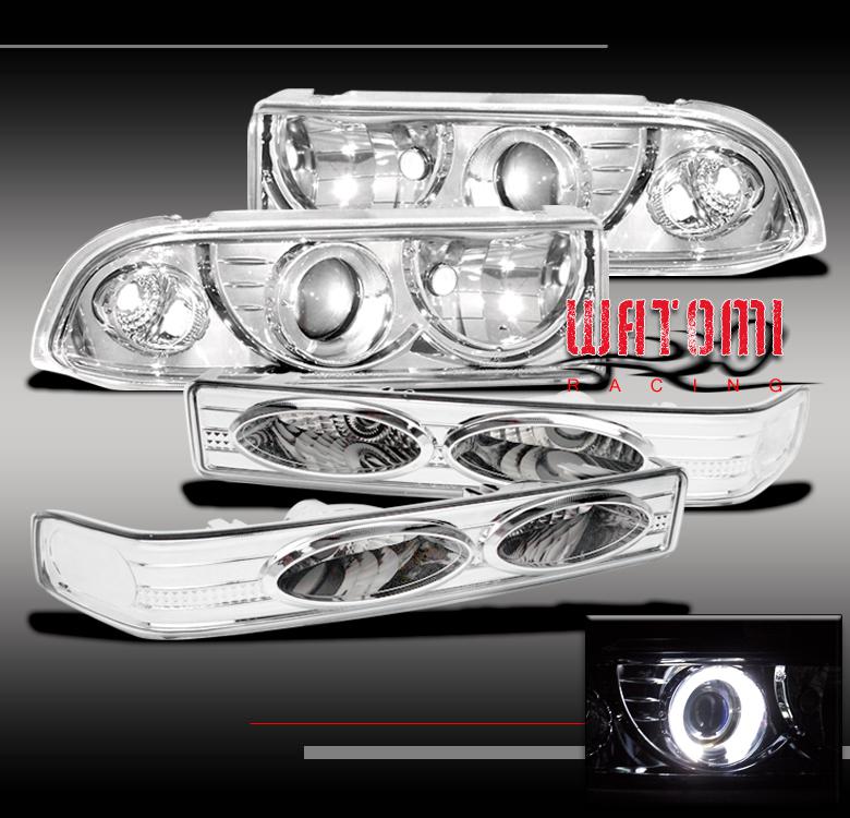 98-04 chevy blazer s10 halo projector head light+bumper lamp clear ls lt zr2 zr5