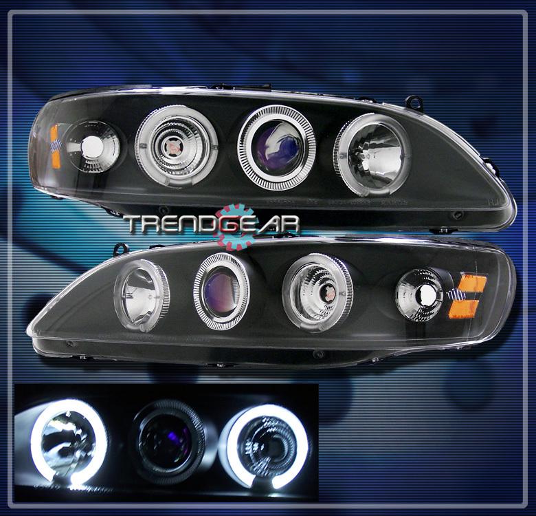 98-02 honda accord halo projector headlights lamp jdm black 99 00 01 dx ex lx se