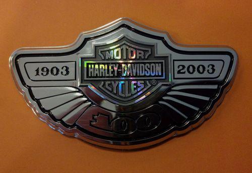 N/r! 100th anniversary harley davidson medallion chrome metal face w/holographic