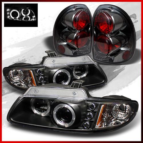 96-00 caravan/voyager black halo projector headlights+altezza smk tail lights