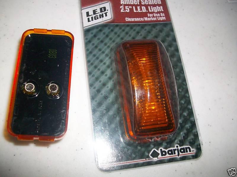 2 amber 2.5" ~3 led~ sealed lights double bulb marker