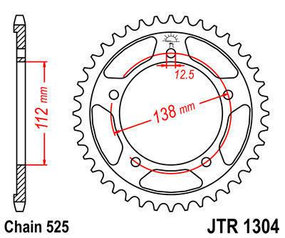 Jt sprocket rear 41t steel fits honda vt750 c/cd/cd2 shadow 1998-2003