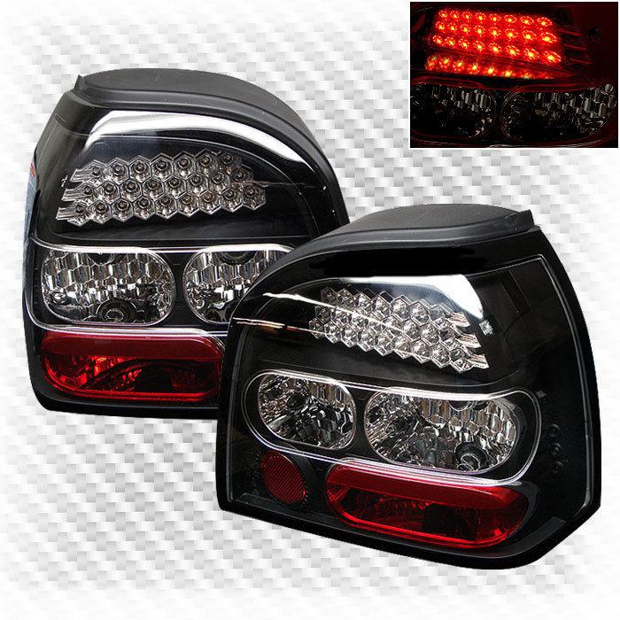 92-98 vw golf led black tail lights rear brake replacement lamp pair new set