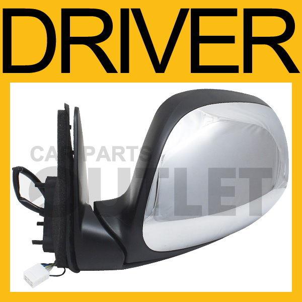 03 04 tundra driver side power remote mirror heated glass chrome cap std cab lh