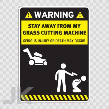 Decal sticker sign signs warning danger caution stay away grass 0500 z4fa3