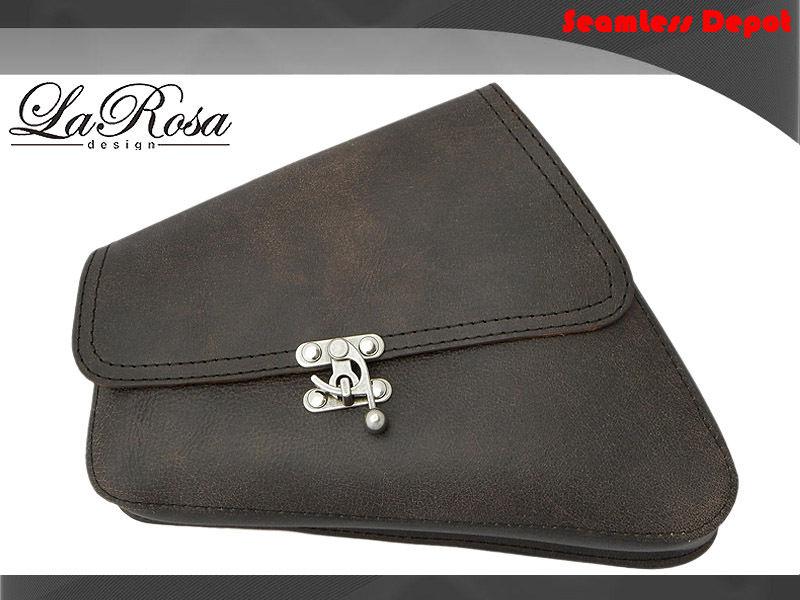 La rosa rustic black leather harley sportster nightster iron 883 left saddlebag