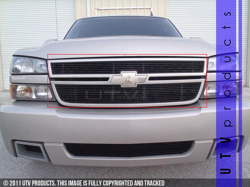 2006 chevy silverado ss 1500 upper billet grille 2pc kit black custom main 