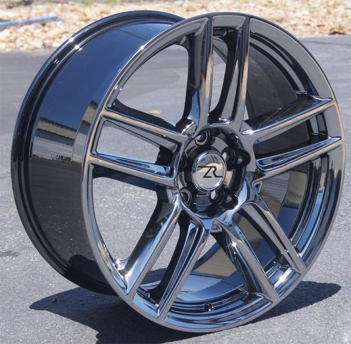 19x9 &19x10 laguna seca mustang ® 19 wheels rims black chrome 19"