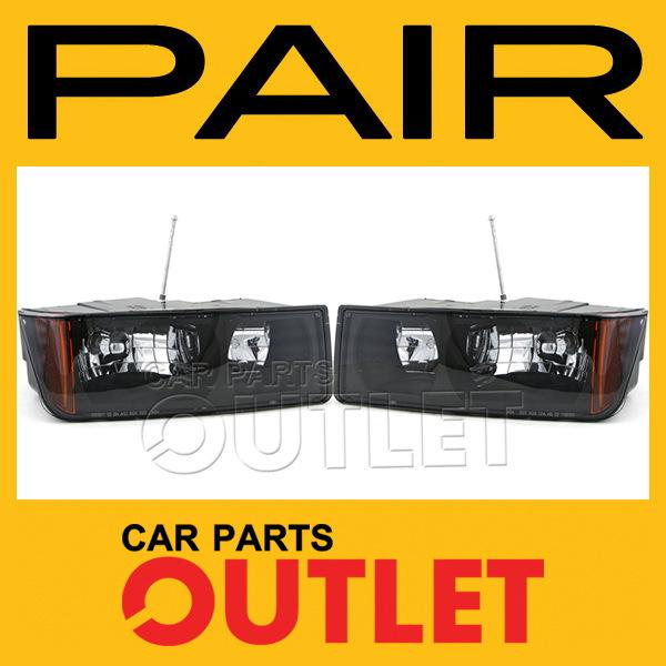 02-06 chevy avalanche head light lamp 1500 2500 body cladding pkg pair lh+rh new