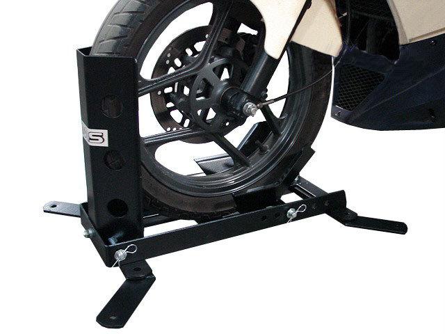 Adjustable motorcycle trailer wheel chock bike stand cradle cycle removable new