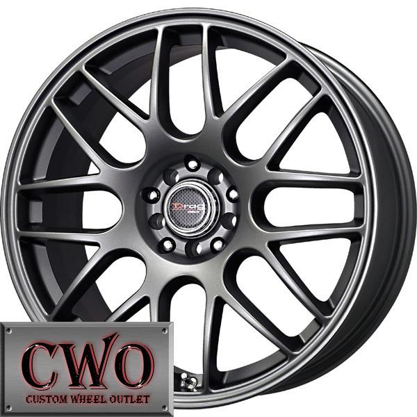 17 gunmetal drag dr-34 wheels rims 4x100/4x114.3 4 lug civic integra versa mini