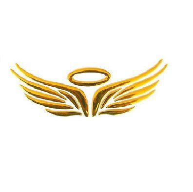 3d angel wings emblem decal badge car window bumper body decal sticker gold