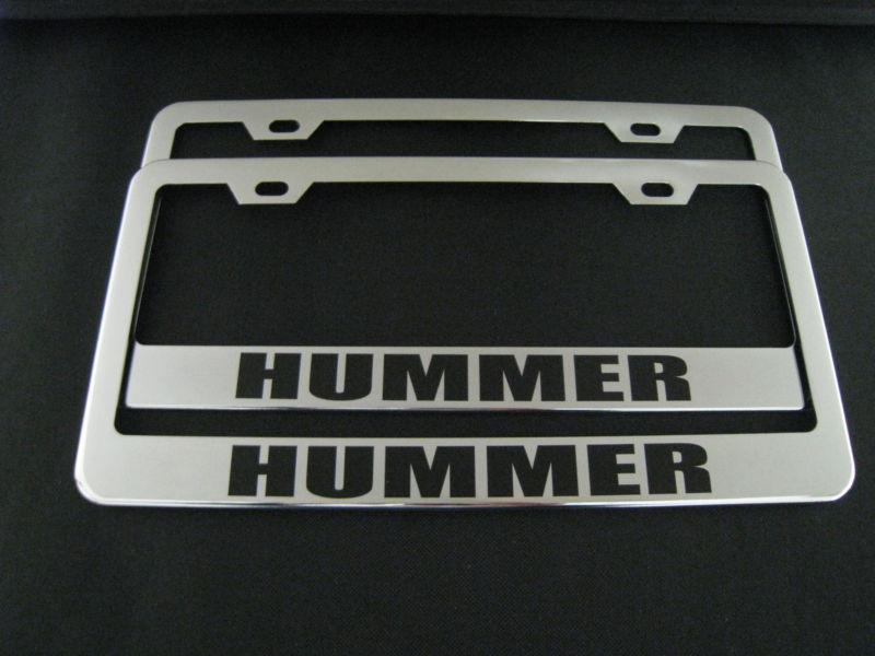 2 hummer chrome metal license plate frame front&rear