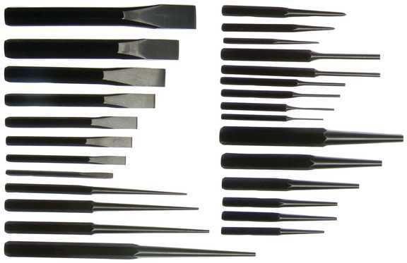 Balkamp bk 327 - chisel set, (27) piece punch & chisel master set