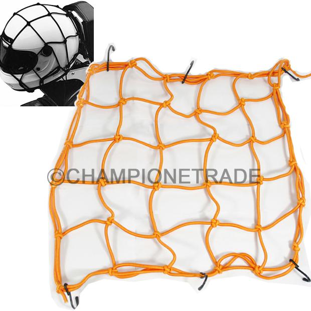 Yellow 6 hooks motorcycle bike atv bungee cargo net mesh universal for kawasaki