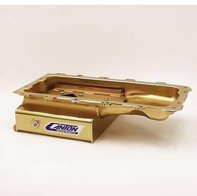 Canton oil pan street/strip steel gold iridited 6 qt. rear sump ford modular