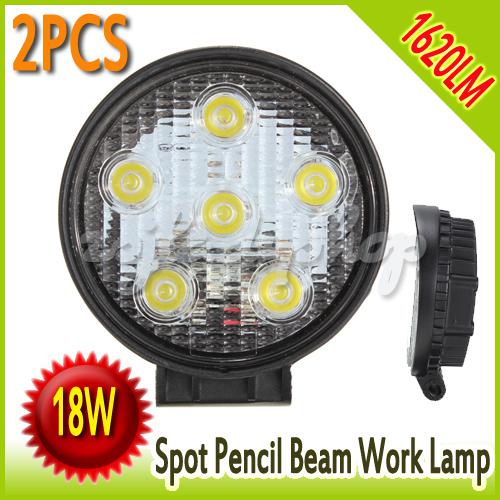 2x18w 6led modular heavy duty spot lamp work light offroad for truck 12v 4wd 4x4