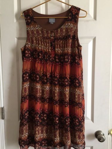 Women&#039;s multicolor sheer print dress by rabbit rabbit rabbit designs. size 14