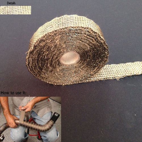 Titanium header exhaust turbo intake manifold heat wrap 25mm.×1.6mm×7.5mm - x