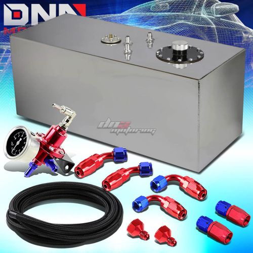 19 gallon top-feed aluminum fuel oil tank+cap+line kit+pressure regulator red