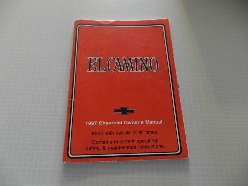 Owners manual 1987 el camino