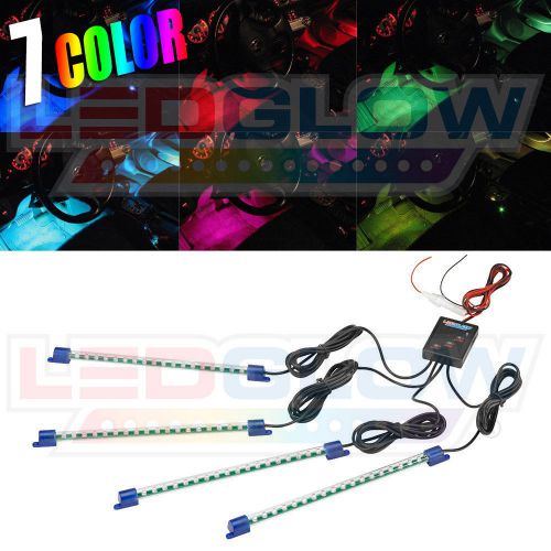 Ledglow 4pc 7 color led car truck interior lights kit 72 leds w control box