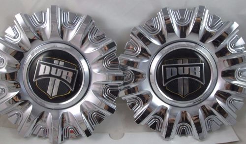 Dub  chrome  custom wheel center caps*   #m-803  (set of 2)