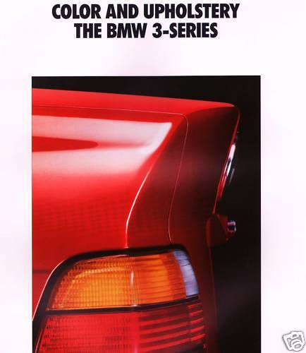 1992 bmw color &amp; upholstery brochure-318is-325i-325is