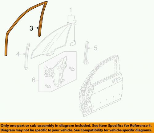 Honda oem 03-07 accord front door-run channel right 72235sdaa12