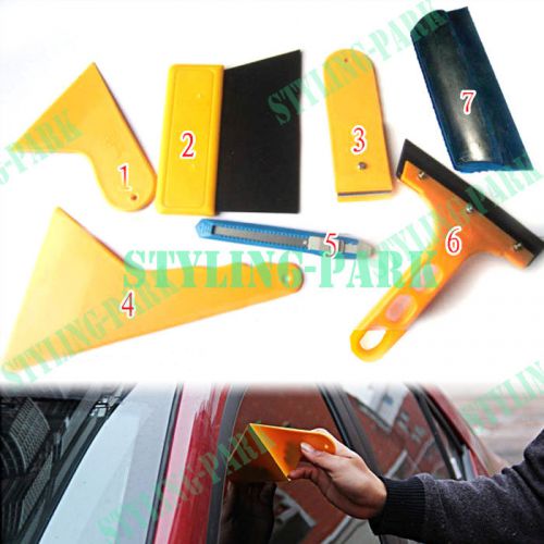 7 car suv windshield scraper wrapping film tint vinyl application squeegee tools