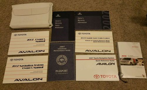 2007 toyota avalon owner&#039;s manual