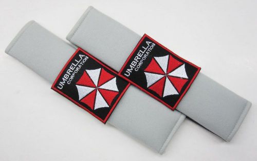 2 pcs car seat belt shoulder pads cover resident evil umbrella corporation 1g