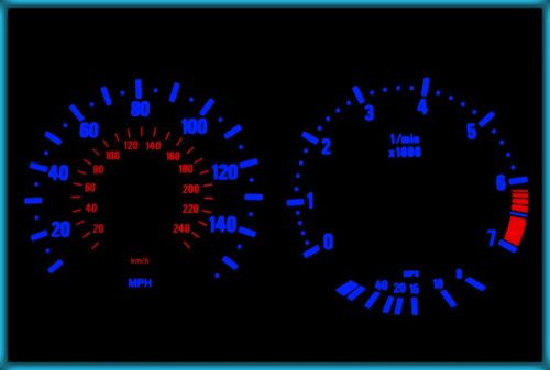 G217 bmw e38, e39, e53 x5 us 140mph white/blue el plasma glow cluster gauges