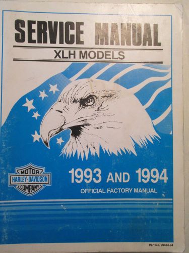 Factory harley davidson service manual, p/n 99484-94, 93-94 xlh, used