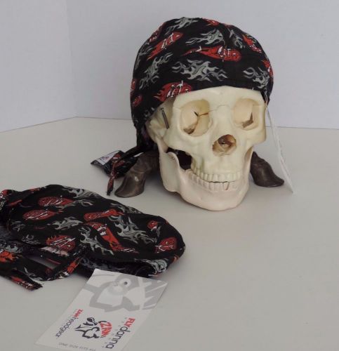 Flydanna headwrap zan headgear black tribal flames black red gray