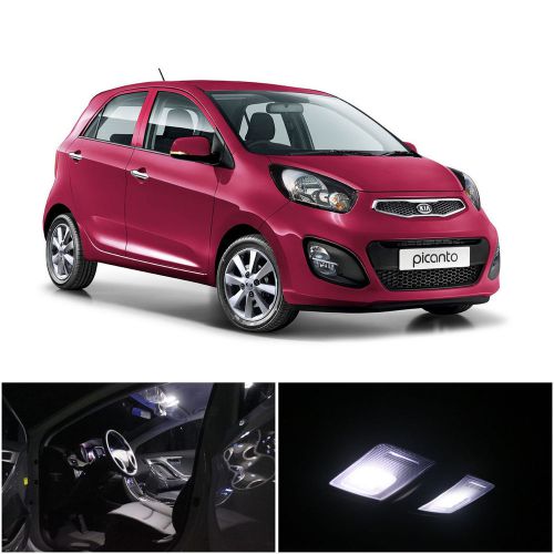 6x xenon white led interior light package for kia picanto 2011-2014