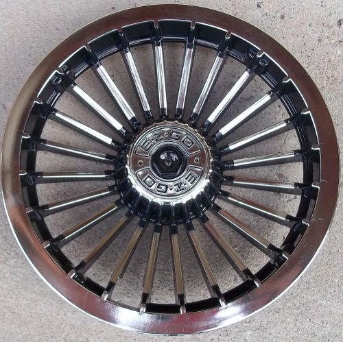 1 new oem ez-go golf cart 8&#034; ezgo turbine chrome on black hub cap- wheel cover